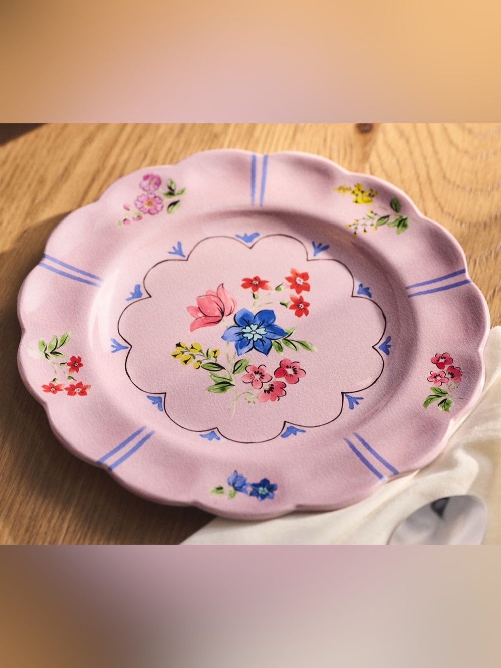 Set of 4 Anthropologie Annette Melamine Lilac Ice Pink Dessert Plates - Picture 2 of 4
